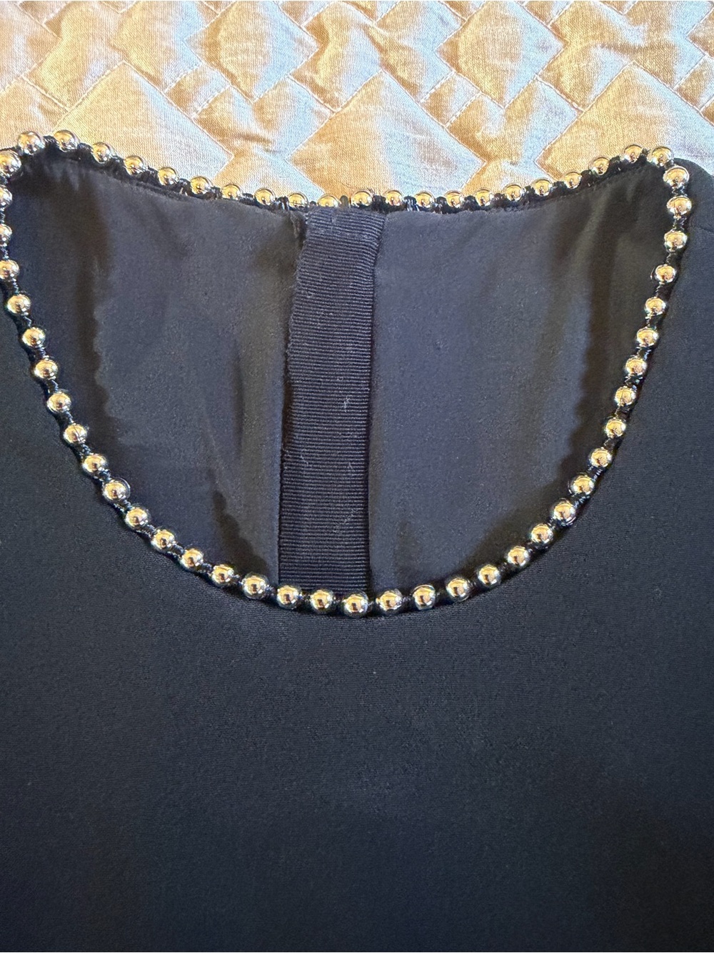 Alexander Wang Ball-Chain Embellished Crepe Black Blouse - Picture 3 of 4